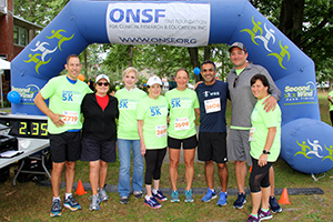 5K Committee: Brad Gilden, DPT, Angela Tammaro, Sue Plant, ONSF Director, Vicki Leeds Tananbaum, ONSF VP, Katie Vadasdi, MD, Paul Sethi, MD, ONSF President, Adam Ercoli and Brenda Tananbaum